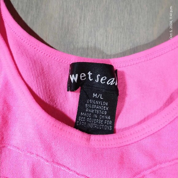 Wet Seal Iconic Body Con dress Y2K Medium/Large, stretchy black and pink halter - Picture 10 of 10